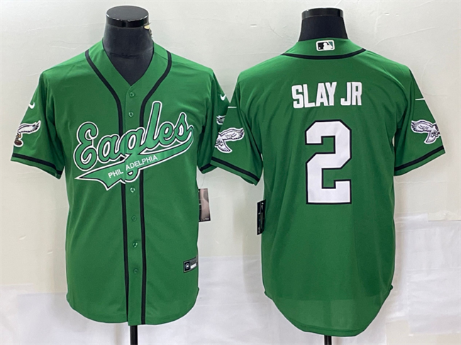 Men's Green Philadelphia Eagles #2 Darius Slay JR Cool Base Stitched Baseball Jersey